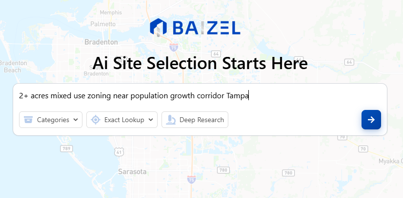 BAIZEL natural-language parcel search